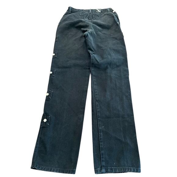 Rockies Women's Black 100% Cotton rare studded Pant Size 11/12 slim long rise - Picture 3 of 13